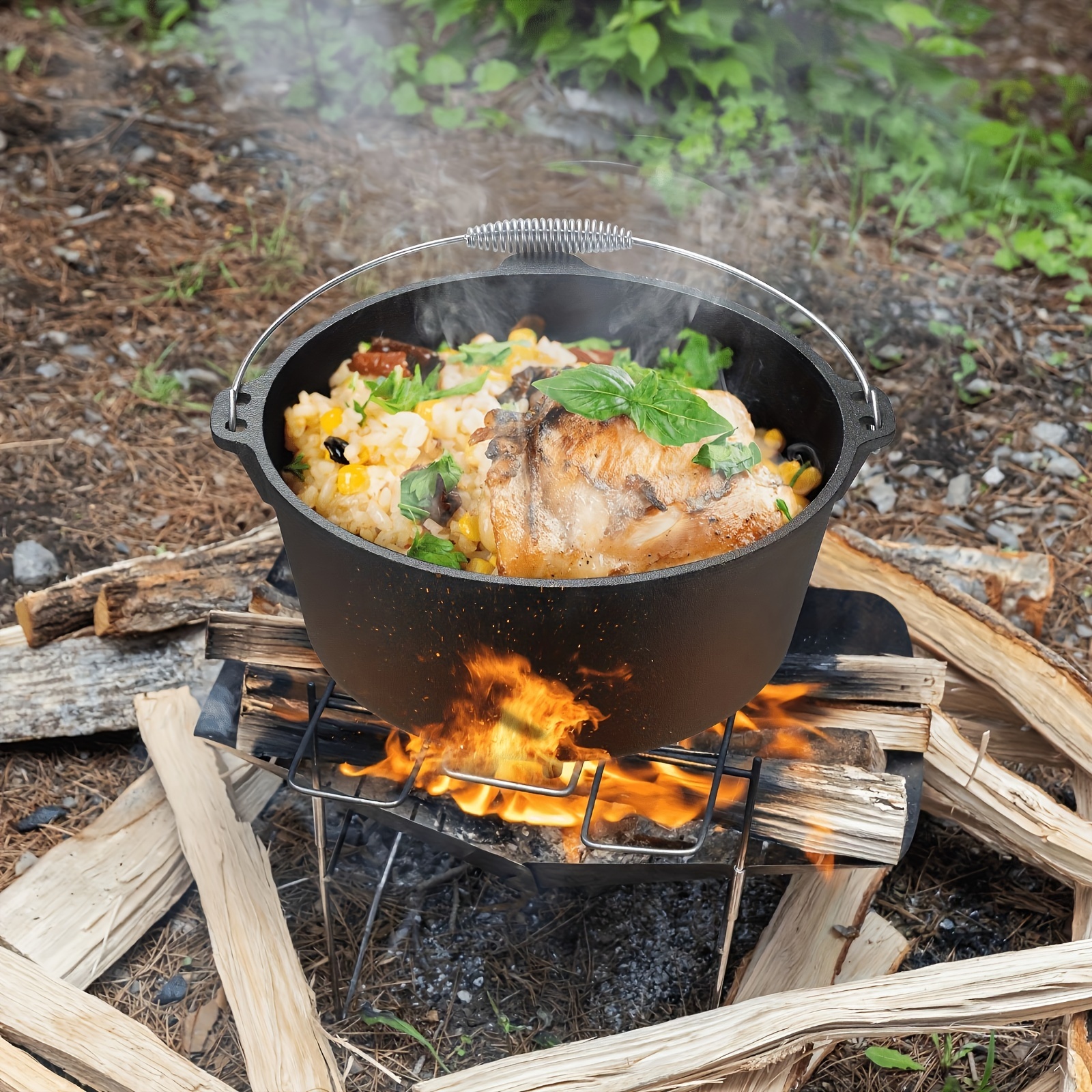 pre cast iron dutch oven lid outdoor Temu