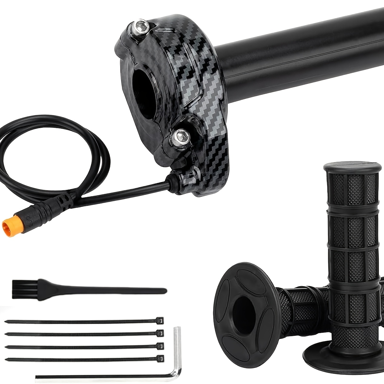 TEMU Ebike Full Twist Throttle For , 3-pin Style Throttle Grip Kit Compatible With Electric Dirt Bike