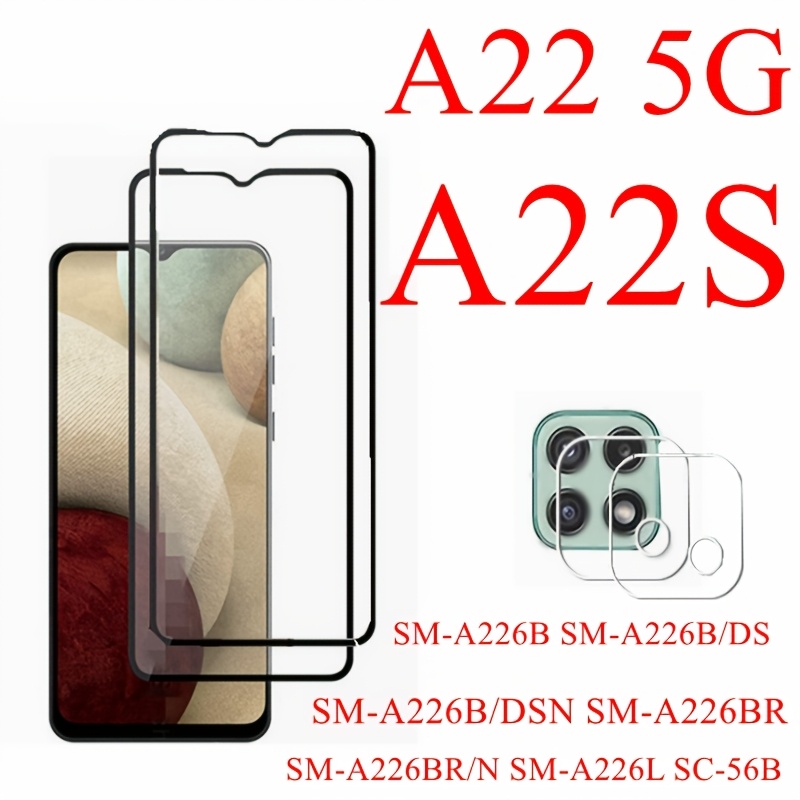 E-shop [2+2 Pack] Vollständig abdeckendes gehärtetes Glas für for Samsung for Galaxy A22/A22S/A22