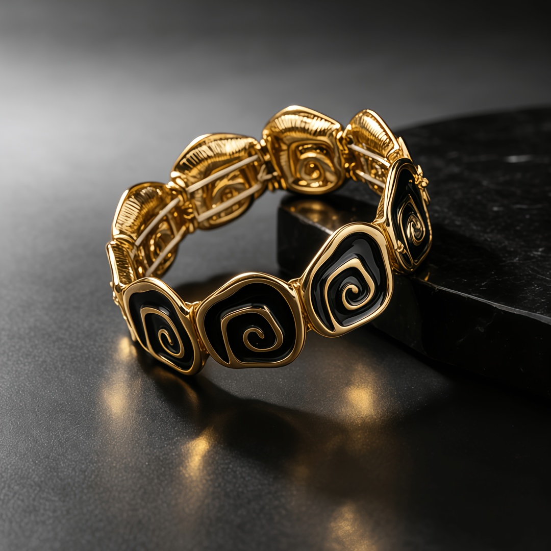 Vintage Enamel Infinite Loop Symbol Pattern Elastic Bracelet