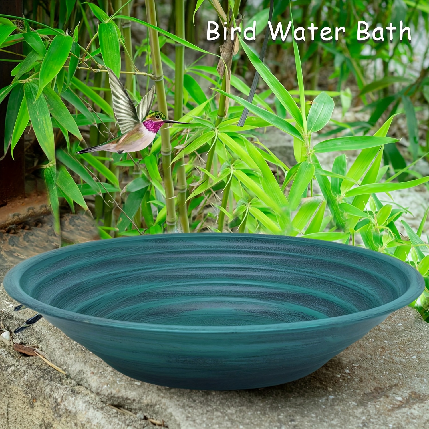 Image of 1 Large Capacity Bird Feeder And Bird Bath, Iron Fountain Pool And Bird Bath, Balcony, Terrace And Deck Addition, Outdoor Garden, Durable And Easy To Bath With Feeder