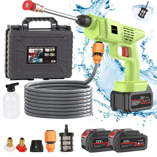 1 wireless high pressure water gun portable cordless car washing tool powerful car washing tool garden hose nozzle multi functional watering tool suitable for home garden car elevator