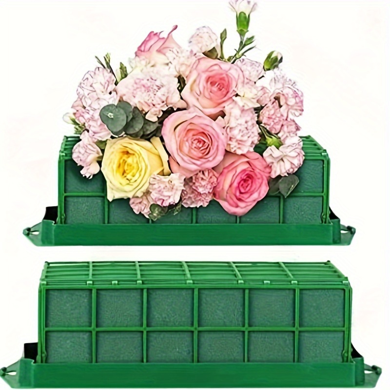 

Cage en mousse florale rectangulaire en polyrésine verte, montable au mur, pour arrangement de bouquet et présentation de fleurs, lot de 2