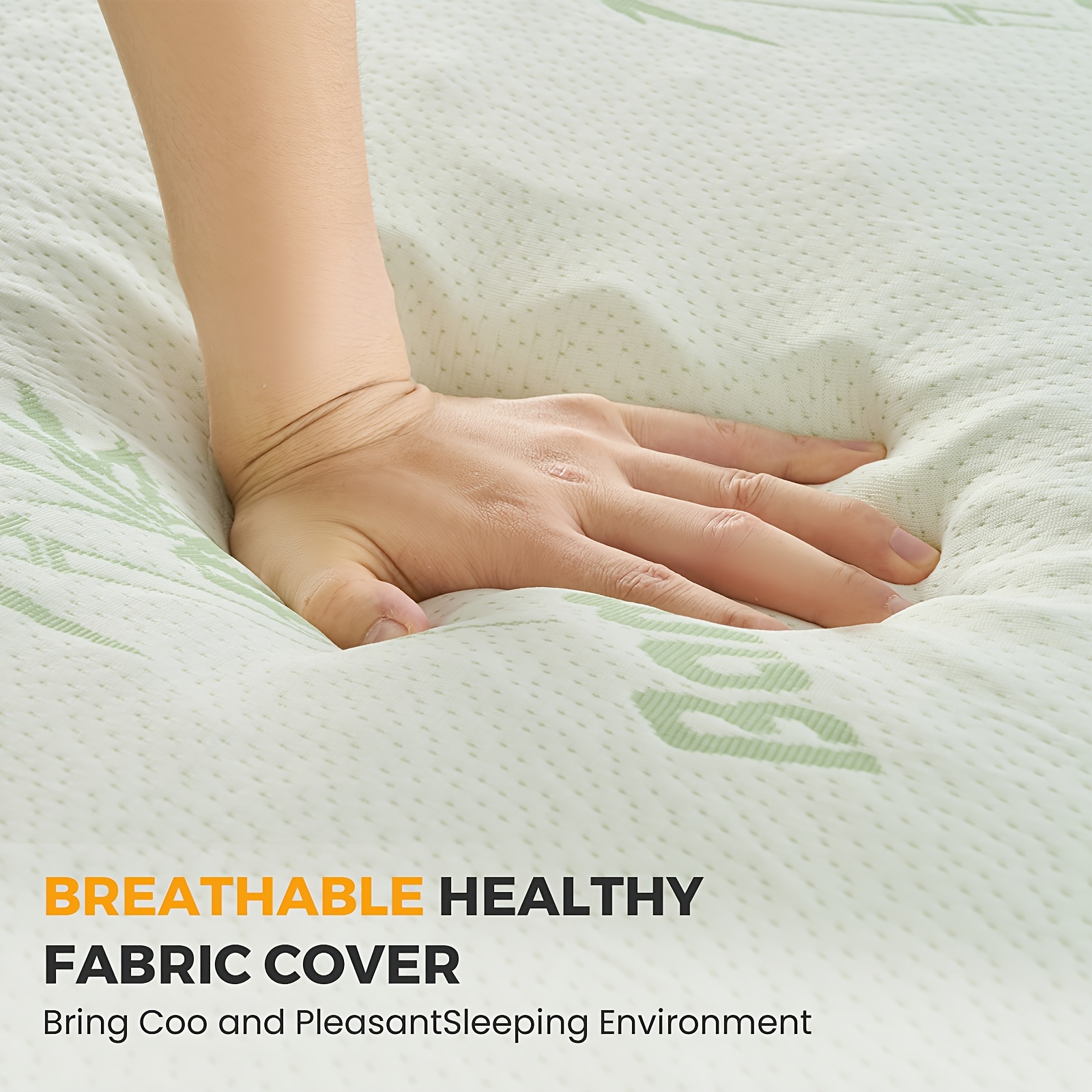 Image of Fitted Cover Mattress Topper, 7cm Height, 7-zone Design, Body, Enhances Sleep, Detachable, Machine Washable, Non-slip Bottom