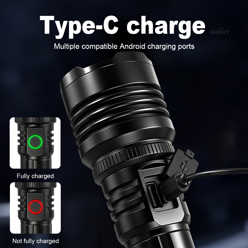 Multi-Functional Camping Flashlight with Fresnel Lens Ignition