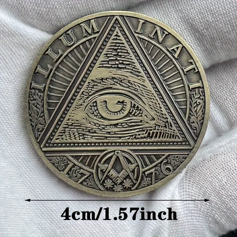 винтажная памятная монета масонских иллюминатов - религиозная тема, , круглая коллекционная для домашнего декора подробные сведения 2