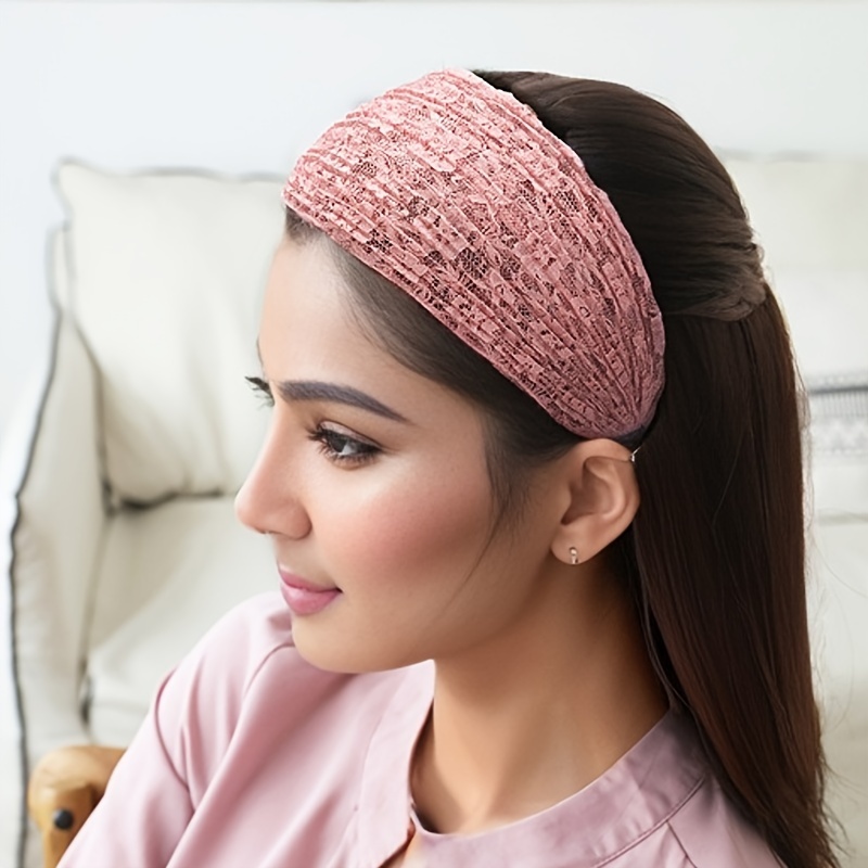 

[popular ] Wide Headband For Hair Coverage, Non-slip Fabric Hairband With , , Hair Accessory