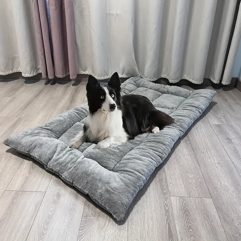 1pc extra large plush dog bed mat ultra soft polyester pet sofa with checkered pattern thickened fiber filling for ideal for small medium and large dogs Product details 4
