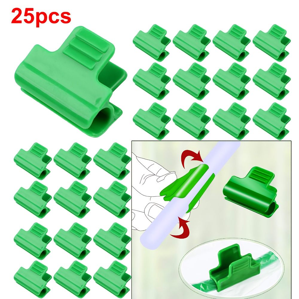 E-shop 25 Stück Gewächshausfolien-Clips – Strapazierfähiger Kunststoff, sicherer Halt für Gartenhäuschen & Blumenbögen, ideal für Schattennetze &