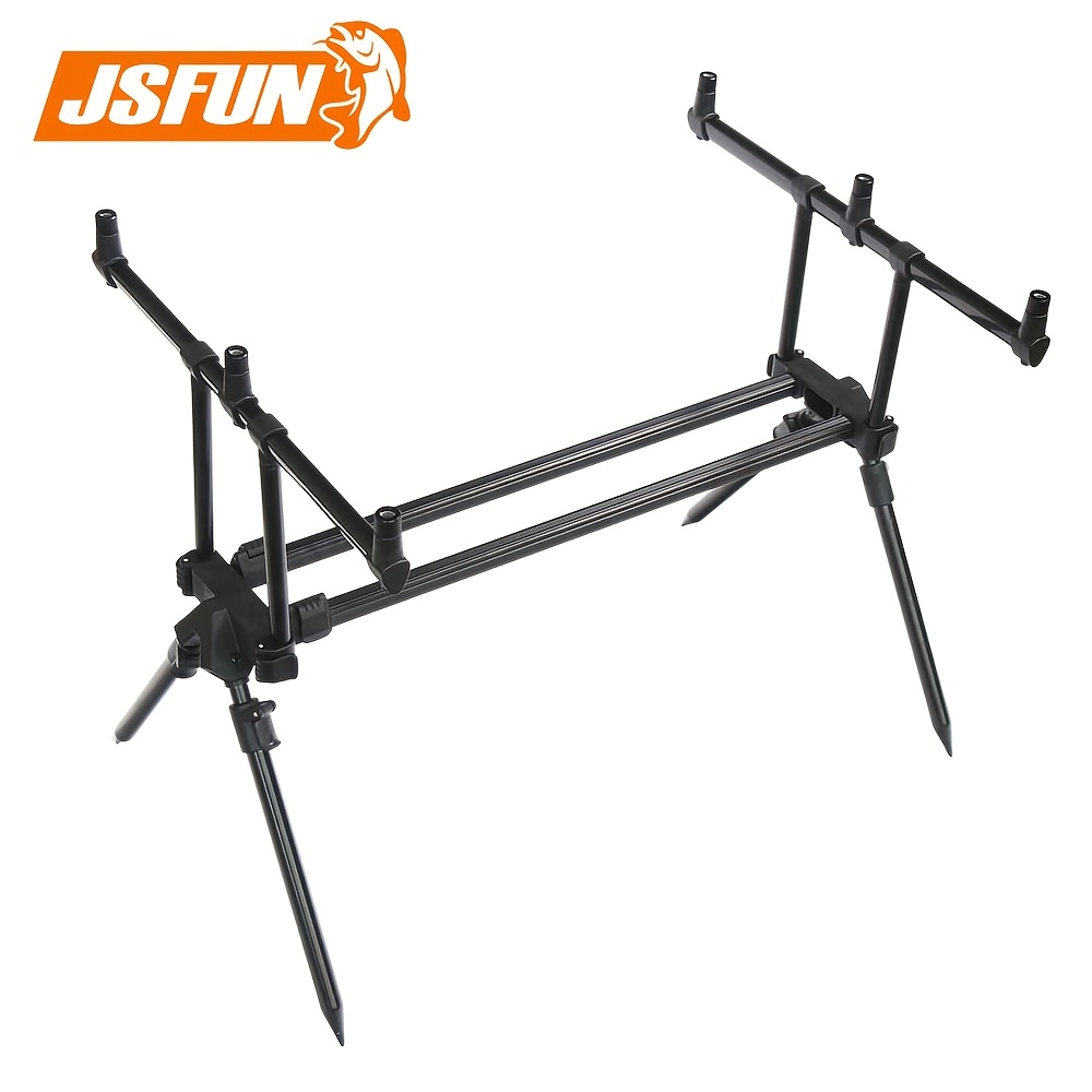 Jsfun 3-head Fishing Rod Holder Platform Includes 6 Heads, European-style Carp Fishing Accessories.