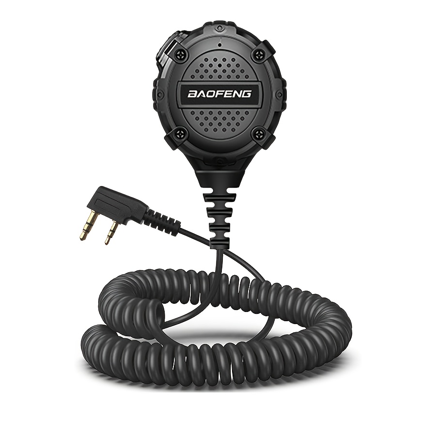   handheld walkie talkie with   connector, usb-powered & coiled cord compatible for 888s/uv-5rm/tyt/  series - 1.5km range, 0.5w low-power operation,   mode, durable   (black) - ideal for camping, events, security, no   0