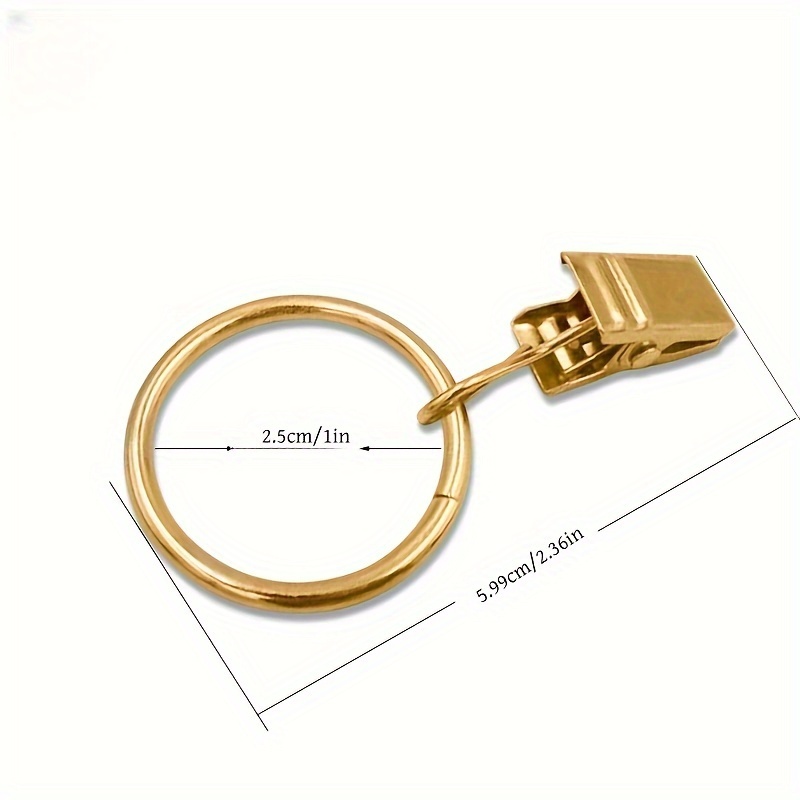 40pcs Antique Brass Curtain Rings With Clips - Durable Metal Grommet Rings For Bathroom, Living Room & Bedroom Decor * Decorative Window