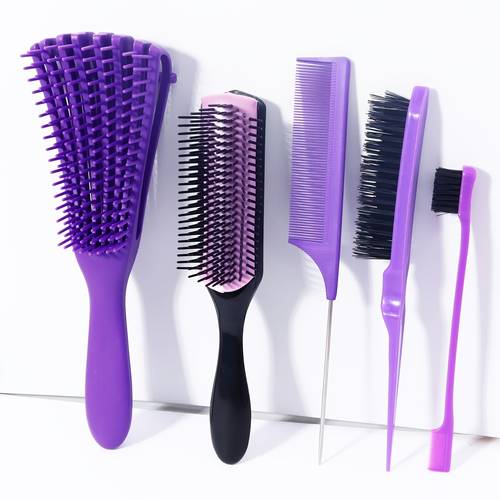 5pcs hair styling tool set a octopus curling comb row nylon hairbrush a rat tail comb a tearing brush and an edge brush suitable for men and women