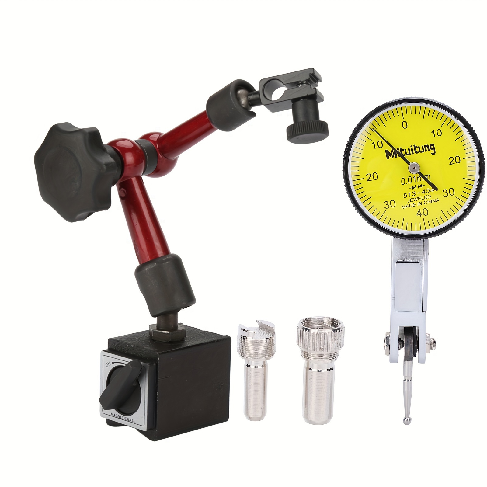 

Ywbl-wh Dial Indicator With Magnetic Base, Indicator Holder, Test Indicator, Flexible Magnetic Stand Base Holder With Lever Dial Test Indicator Gauge Scale And Installation Accessories