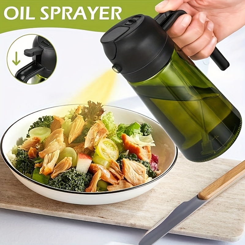 1 2pcs set 16 ounce glass oil bottle and sprayer set multi functional olive oil bottle exquisite label kitchenware   suitable for salad dressing barbecue baking cooking and is an essential item   details 4
