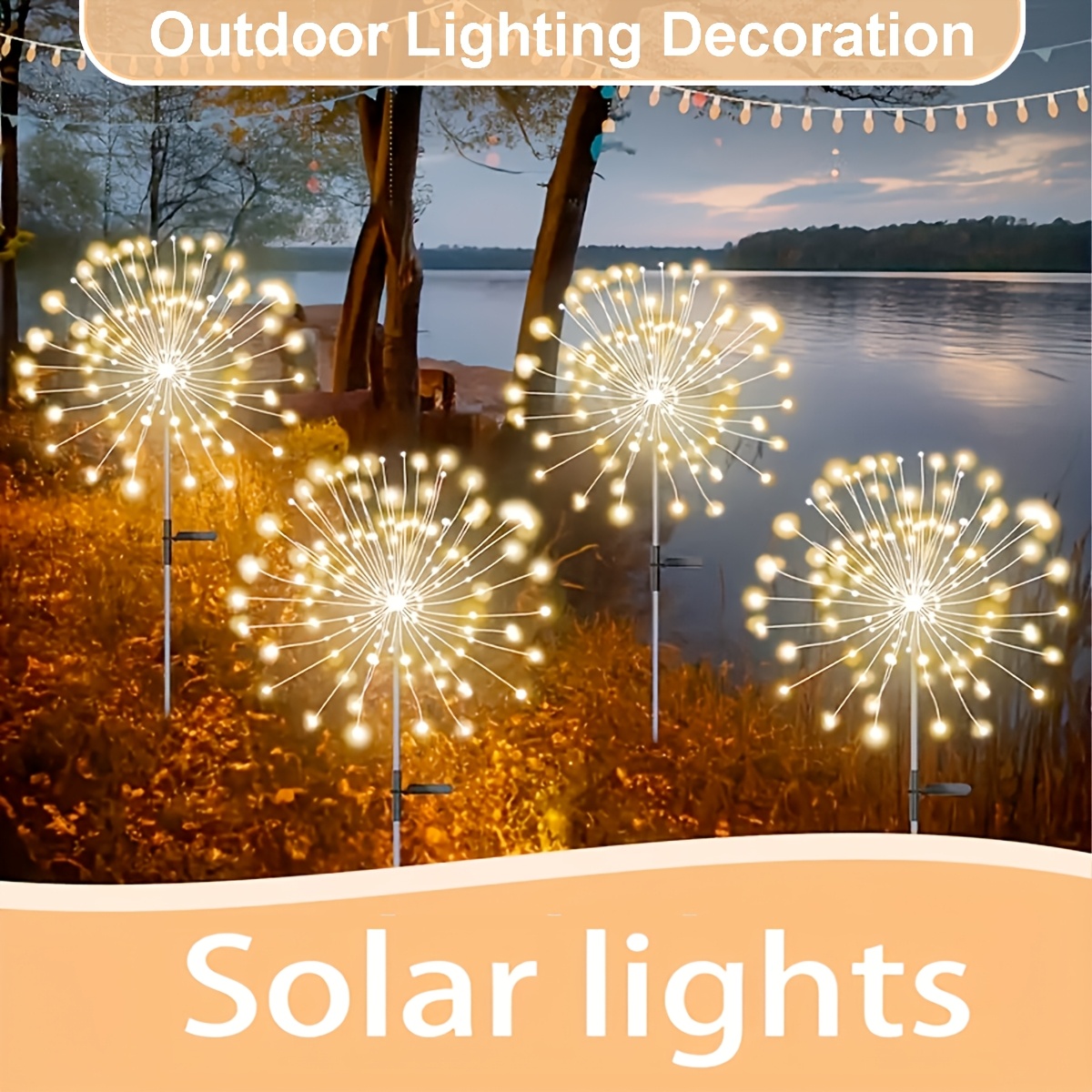 

Led , Ip65 , 8 , - Decorative , Battery, Non-removable Photovoltaic, For Christmas, Courtyards, , And Decor