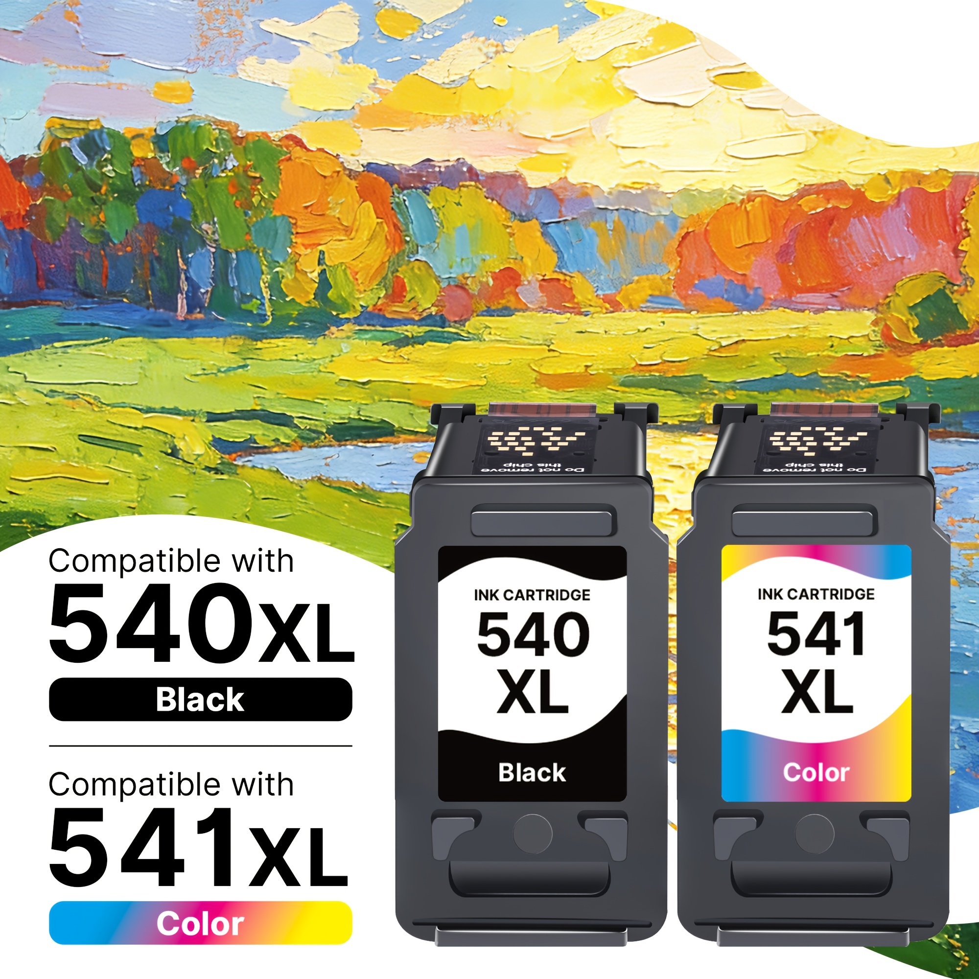 540xl 541xl Ink Cartridges Replacement For 540xl And 541xl Pg 540xl Cl 541xl Ink Cartridges For Mg3650 Mg3650s Mg4250 Ts5150 Ts5151 Ts5100 Mg3600 (1 Black+1 Colour)