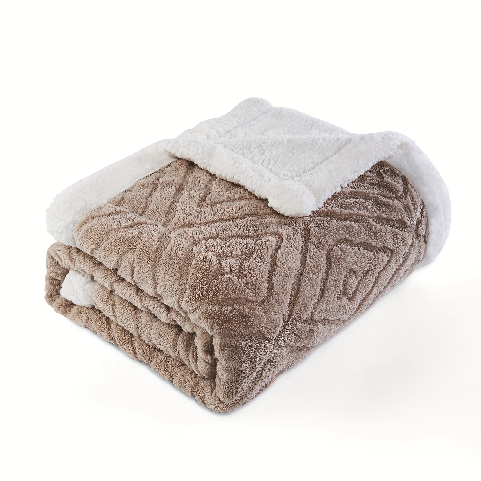 TEMU Sherpa Fleece Throw Blanket-3d Stylish Design, Thick And Warm Blanket For Winter, Soft And Fuzzy Throw Blanket For Sofa, Soft, Plush, Fluffy, Fuzzy, Warm, Cozy, Thick 50inch*60inc