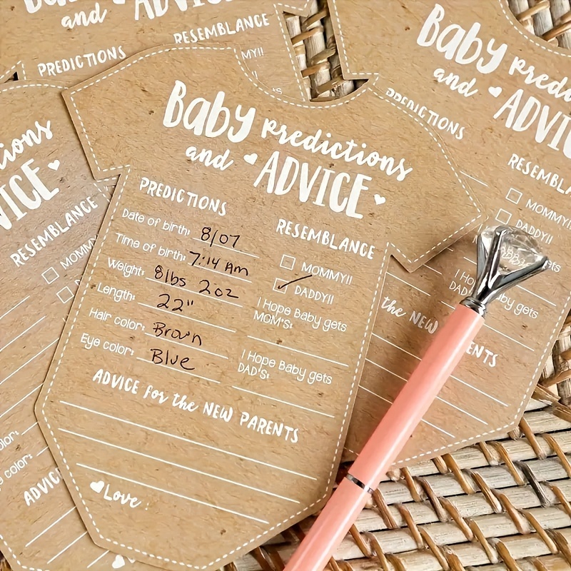 

50-piece Baby Shower Prediction & Suggestion Cards Set - Creative Party Decorations, Perfect Gift Idea For Memorable Celebrations