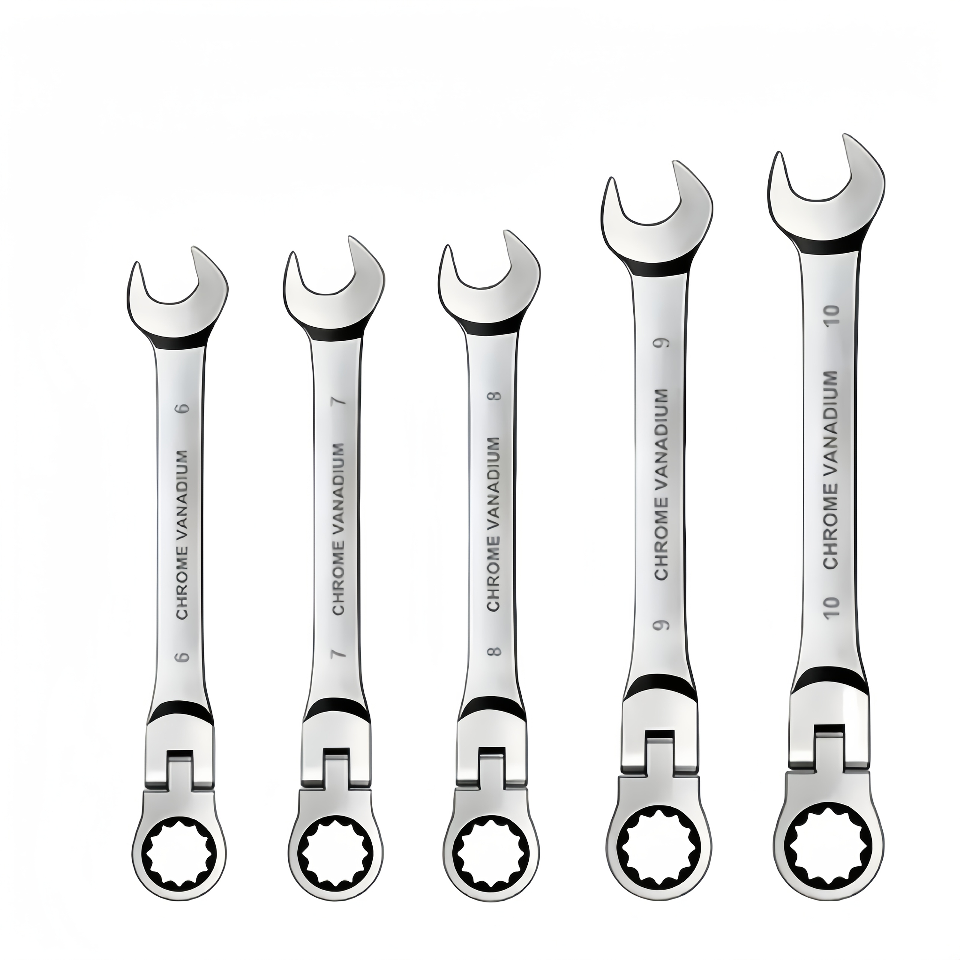 TEMU 5pcs Double-ended Adjustable Ratchet Wrench Set, Ratchet Wrench Combination Set, Metric, 6+7+8+9+10 Mm, 72 Teeth, Steel Wrench Set With Storage