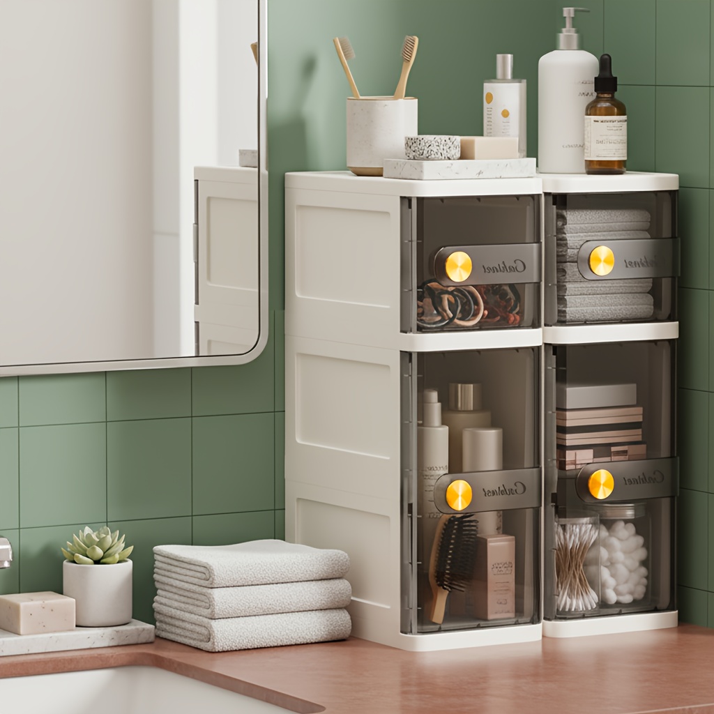 Plastic Bathroom Storage Organizer Cabinet Cosmetics