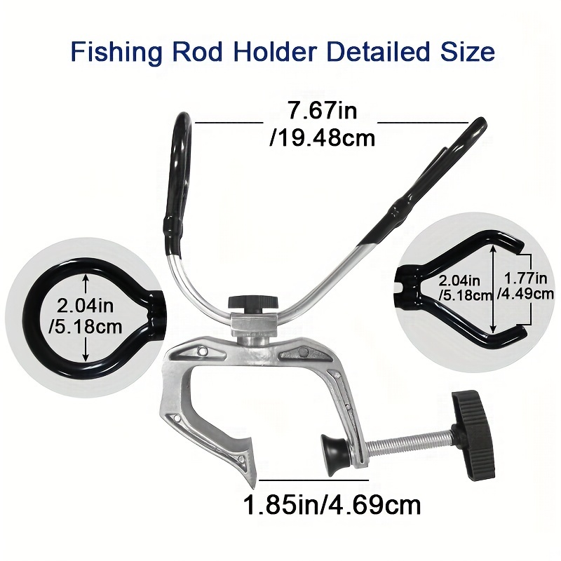 1 Pack Boat Fishing Rod Holder, Clamp On Rod Holder, 360 Degree Adjustable  Dual-use Fishing Pole Holder For Boat Dock Pontoon Canoe