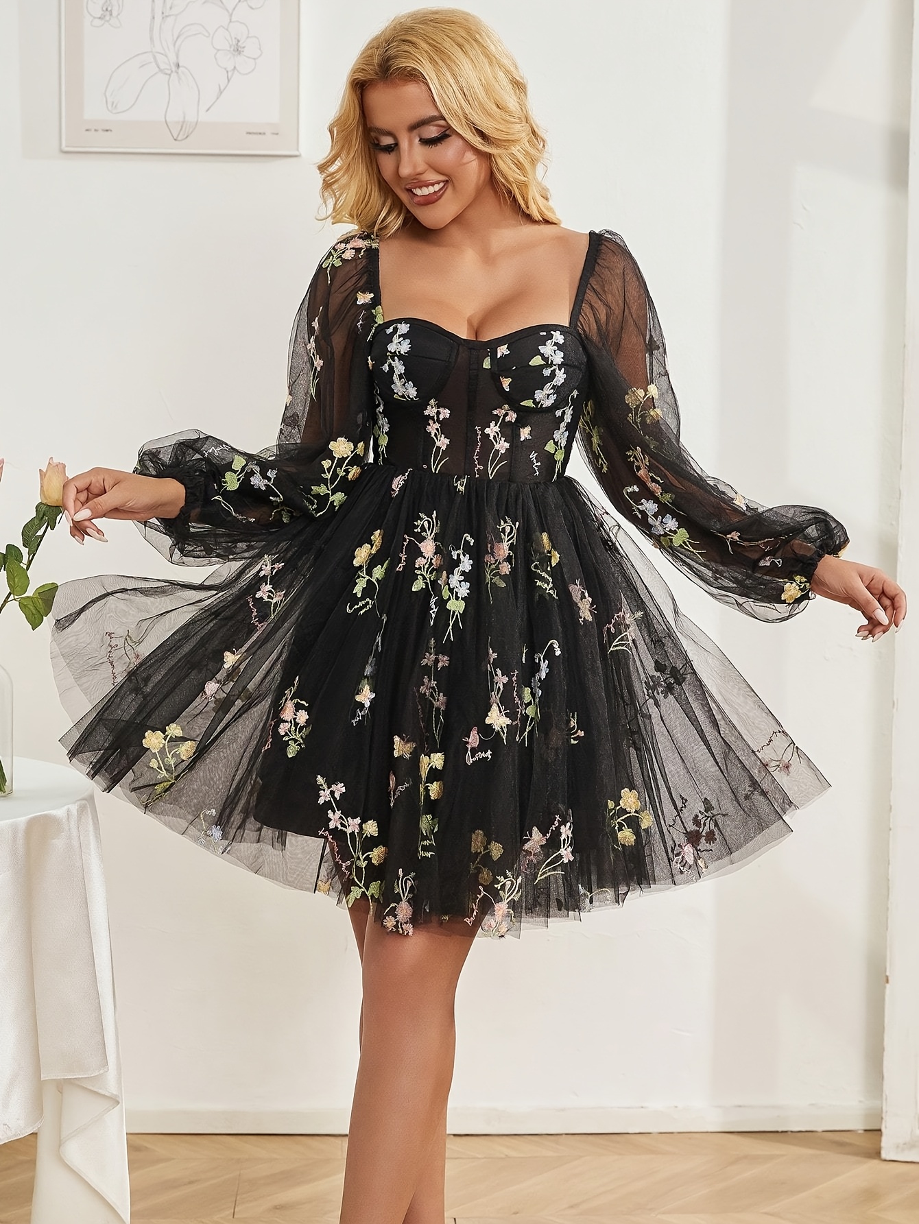 ribbed dress long sleeve Black Cutout Bodycon Dress Long Sleeve