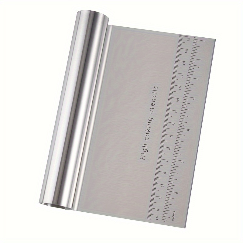 Stainless Steel Dough Scraper With Measurements - Perfect For Baking, Pizza & Pastry Cutting - Food-safe Kitchen Gadget For Halloween, Christmas, Easter, Thanksgiving