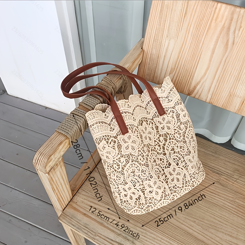 new japanese and korean fashion trend womens lace handbag lace wristlet womens shoulder bag hollow beach bag