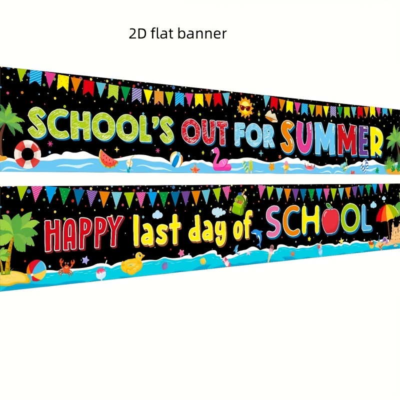 TEMU 2d Flat, 2pcs School Graduation Banners Suitable For Of School Decorations, Class Photos Backdrop With Background Signs For Indoor/outdoor