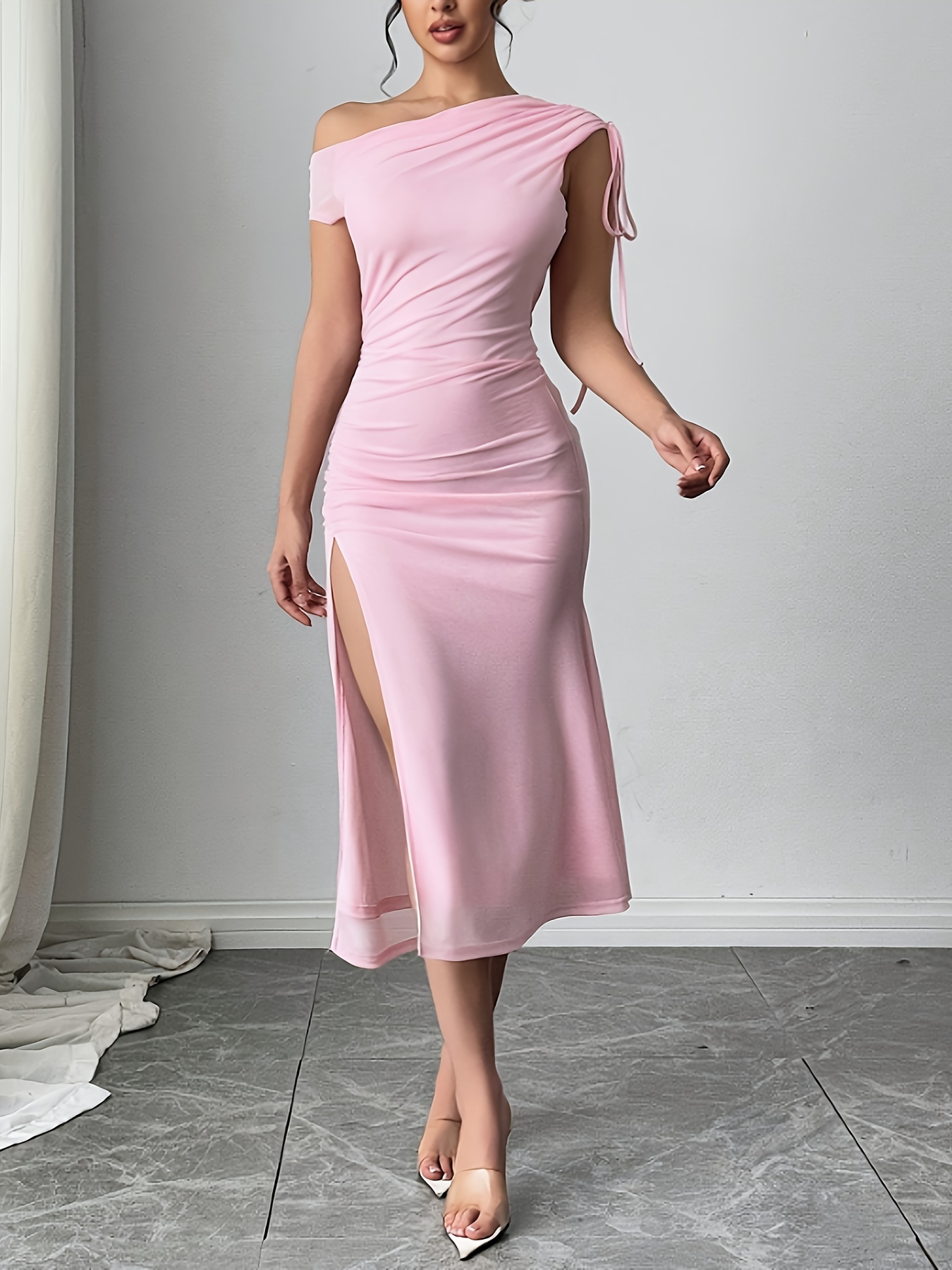 pink tight dresses sold on Temu United States