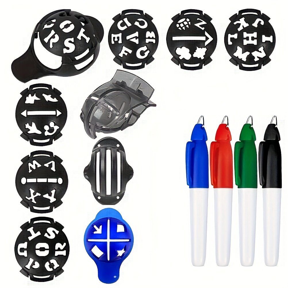 Image of 14pcs Golf Marking Template, Golf Ball Drawing Alignment Template Marking Tool Diy Golf Training Aids
