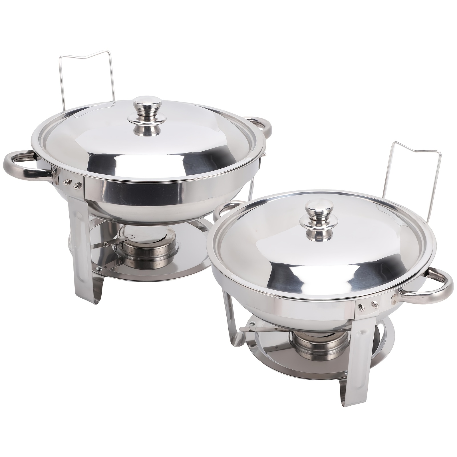 Image of Of 2, 5-liter Stainless Steel Chafing Dishes Perfect For Buffets, Great For Events Like Parties, Weddings, And Catering, Intended For Cooking. ( Cooking)