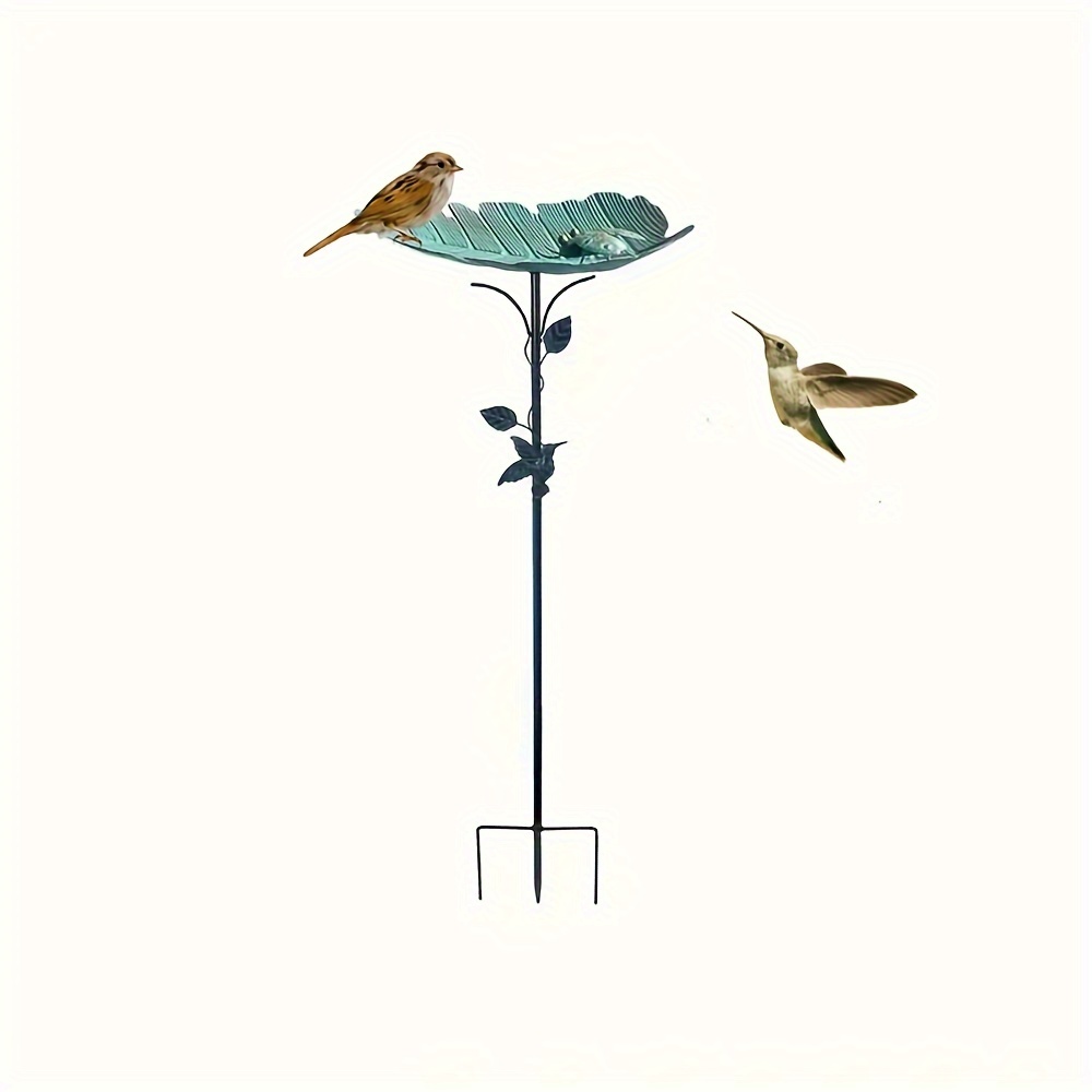 

Elegant Leaf-shaped Metal Bird Bath - Perfect For Garden & Courtyard, Ideal For Bird Watching Enthusiasts