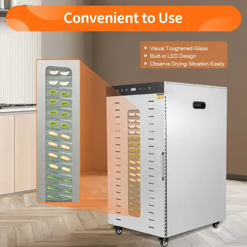 double layer 20 layer dried food dehydrator machine 20 shelf extra large capacity stainless steel trays 1700 timer temperature control