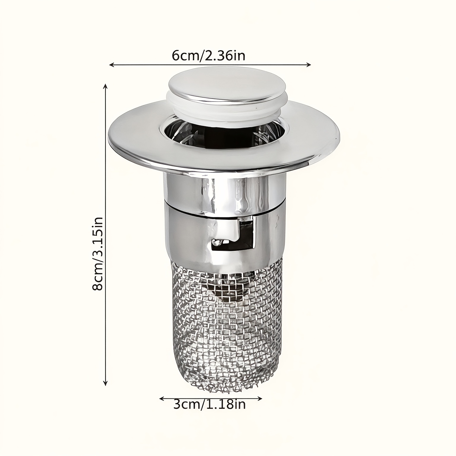 TEMU de vidange d'évier en acier inoxydable avec relevable et panier filtrant, bouchon de vidange d'évier à hauteur réglable, filtre -bouchage pour