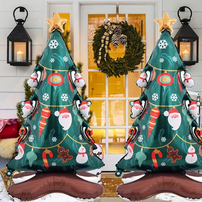 

2pcs-47-inch Standing Christmas Tree Balloon Large Snowman Venus Christmas Tree Balloon Christmas Theme Balloon Christmas Tree Shaped Balloon Christmas Decoration