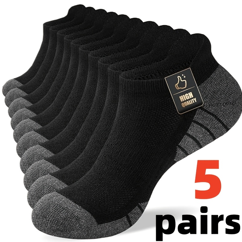 TEMU 5-6 Pairs Of Sports Ankle Socks, Socks, Men's Socks, Outdoor Socks, Cycling Socks, Running Socks, Travel Socks, Moisture-wicking Breathable