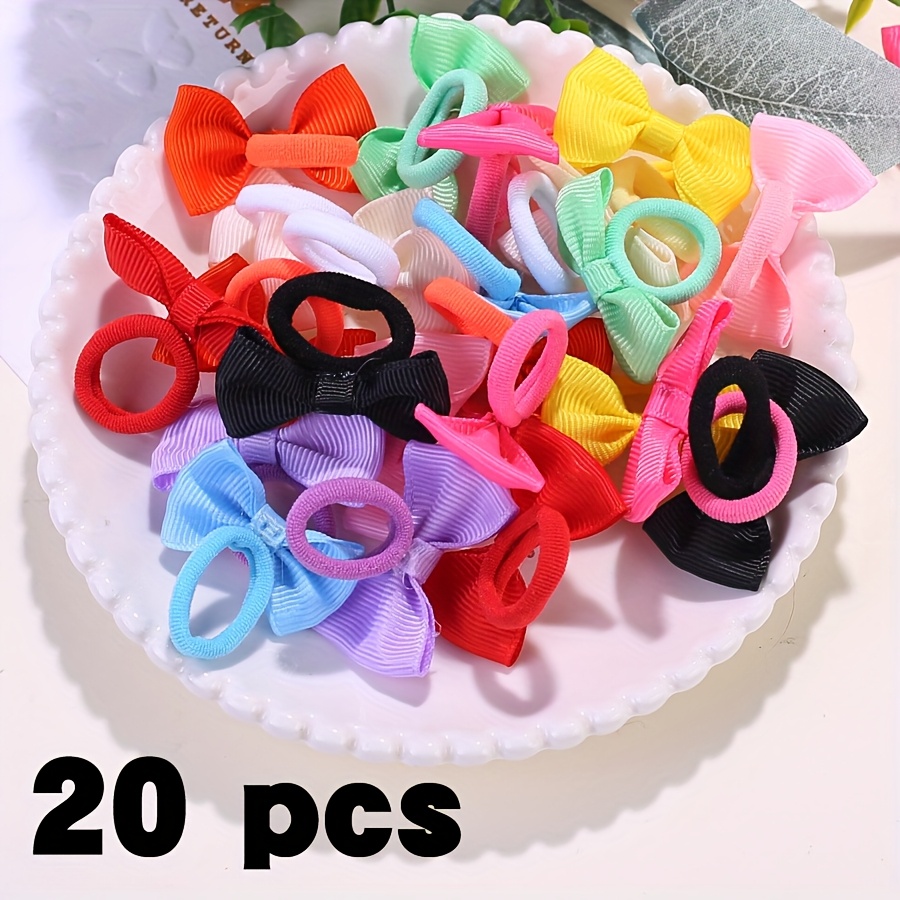 TEMU Lot de 10/ élastiques à cheveux 'S, anneaux de serviette, nœuds faits main, corde à cheveux, bandeaux non dommageables, accessoires pour