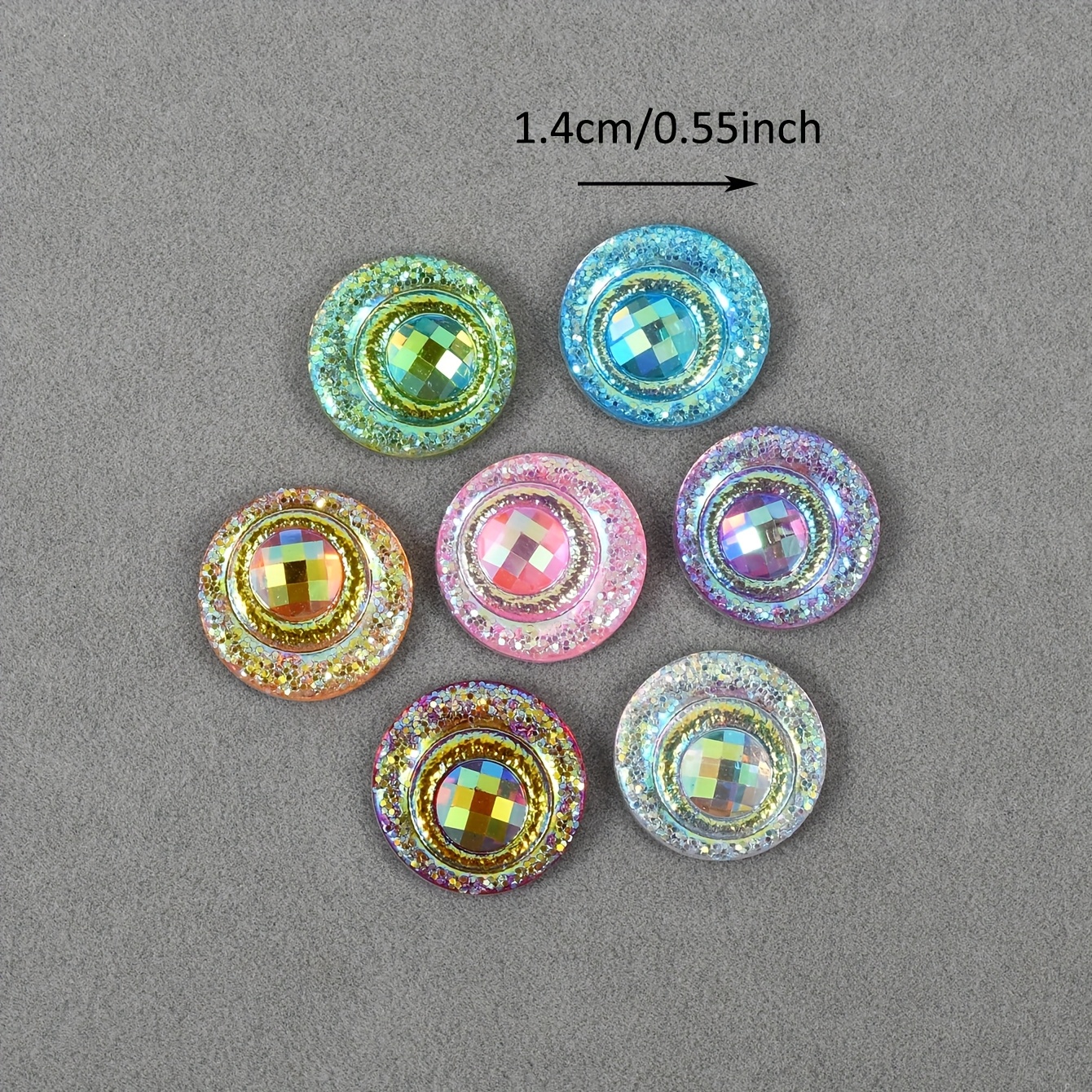 50pcs Iridescent AB Resin Rhinestones for DIY Crafts