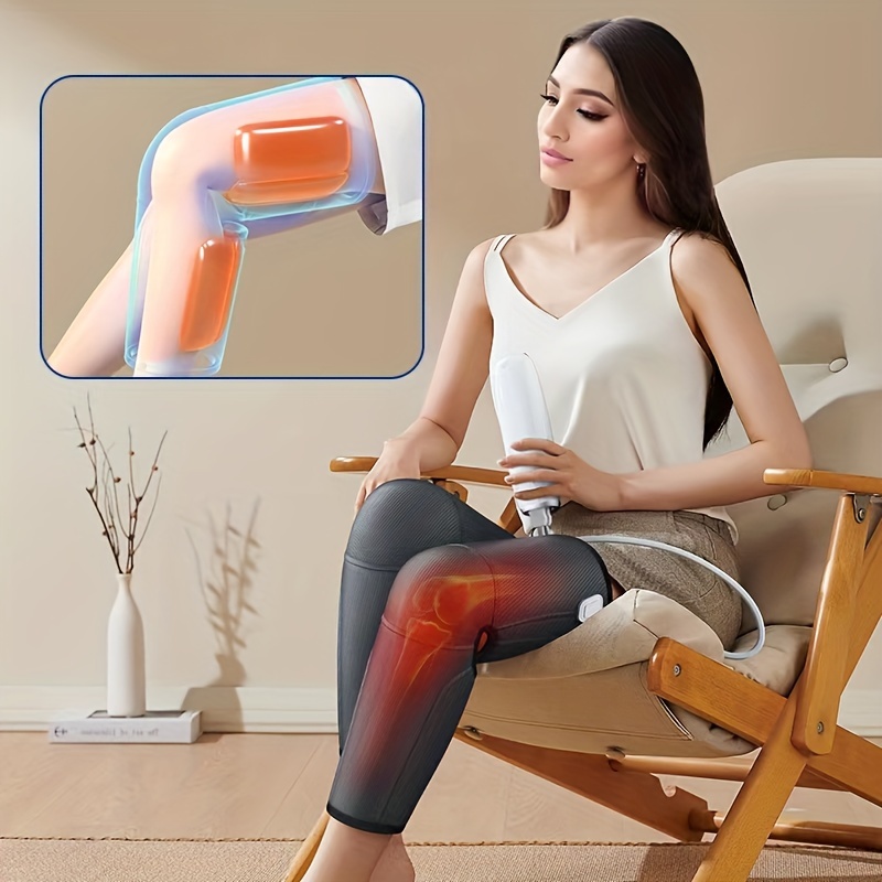 CINCOM Masajeador de piernas con calor para circulación y alivio del dolor,  masaje de compresión de aire para pies y pantorrillas, regalos para mamá y