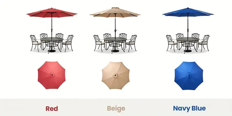 10ft outdoor patio umbrella with 8 ribs 73 2 sq ft shade adjustable angle ventilation details 3