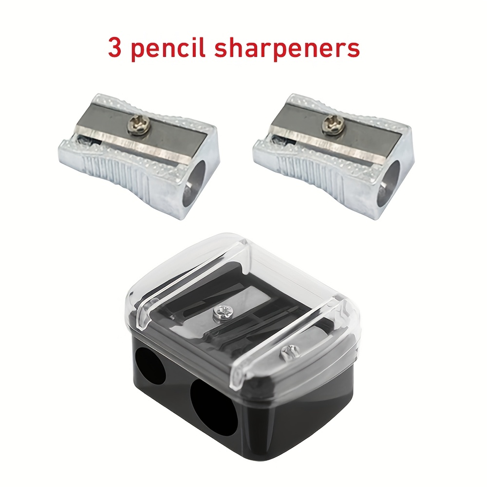 3 Pencil Sharpeners - Double Hole Precision Lipstick Pencil Sharpener, Single Hole Pencil Sharpener Is Very Suitable For Eyebrow Pencil, Lip Liner Pencil, Eyeliner Pencil, Gift School Supplies