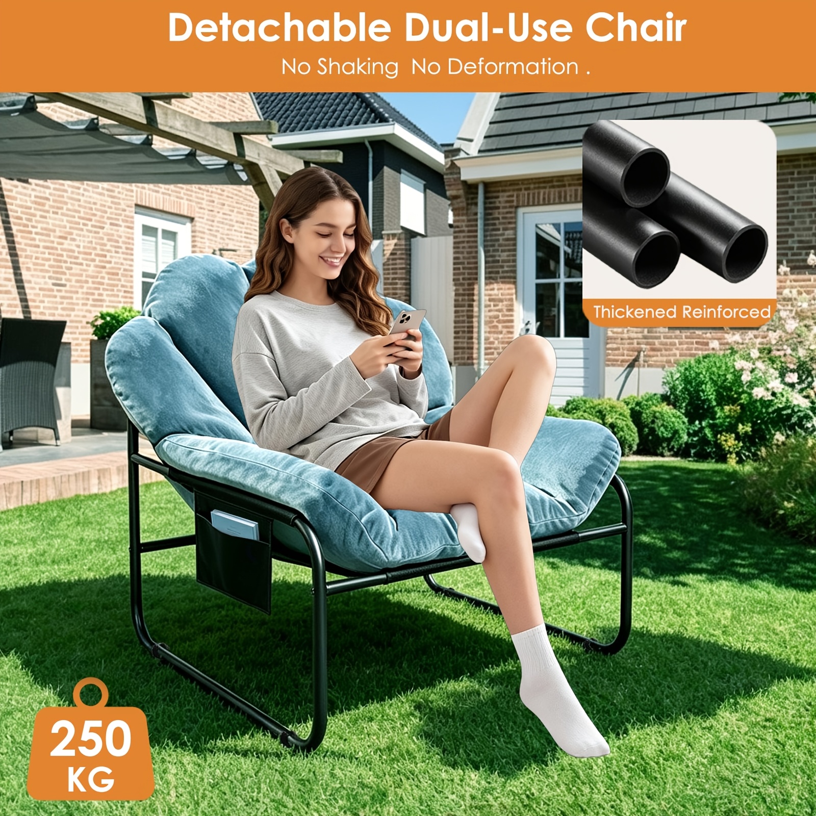 Image of Extra-large Modern Sofa Lounge Chair, Thickened Strong Load-bearing, With Thickened Cushion, Soft Cushion Comfortable Seating, Leisure Chairs Suitable For Indoor And Outdoor Use, Applicable All