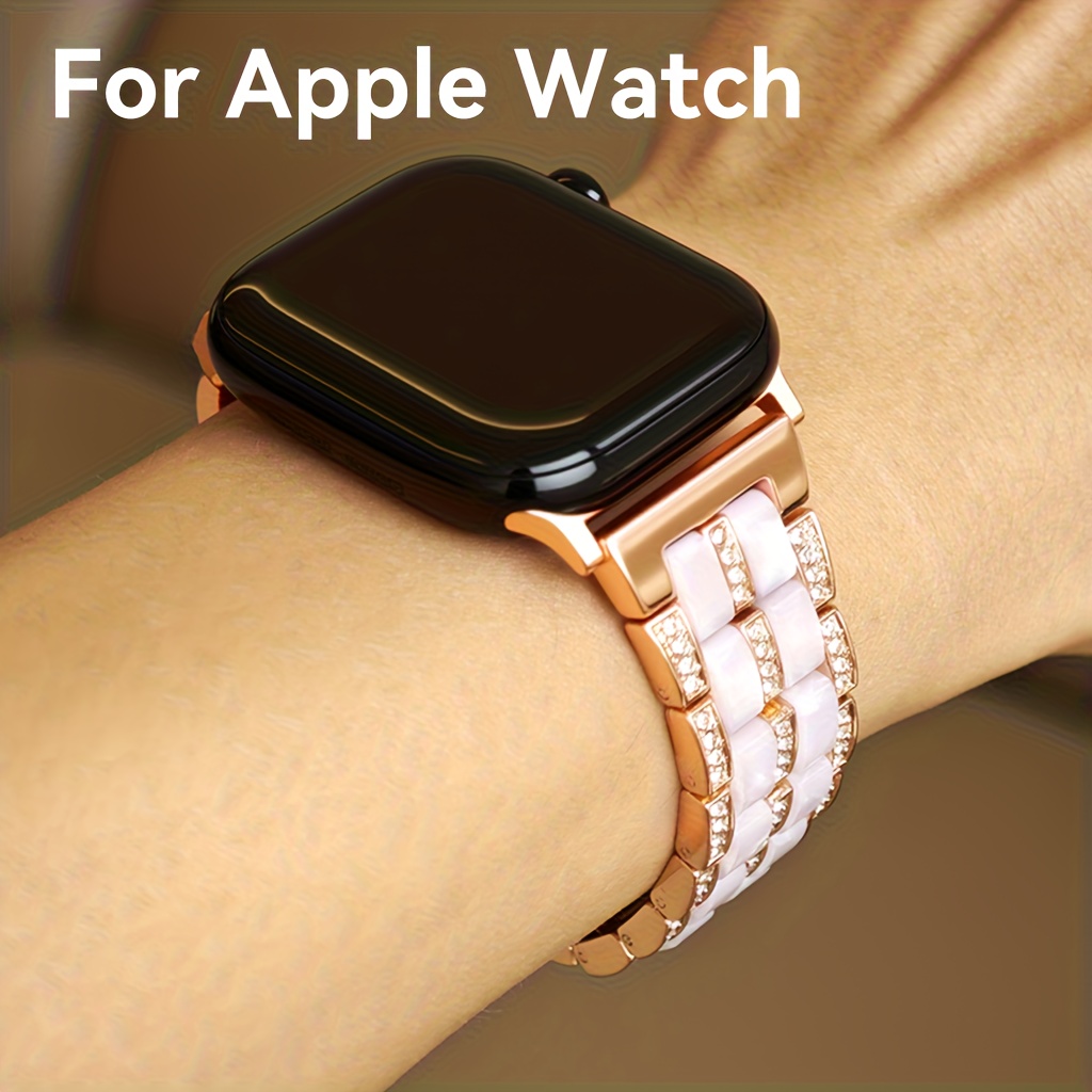 E-shop Für Apple Watch Damen Uhr Edelstahl Metall Schnalle Armband, inklusive Armbandentfernungswerkzeug für einfache Anpassung der Armbandlänge, - 20