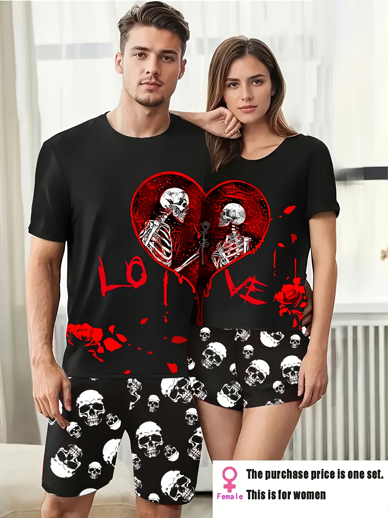 PYJAMA Homme - Ensemble Pyjama De Couple Mode Vêtements De Maison Pour