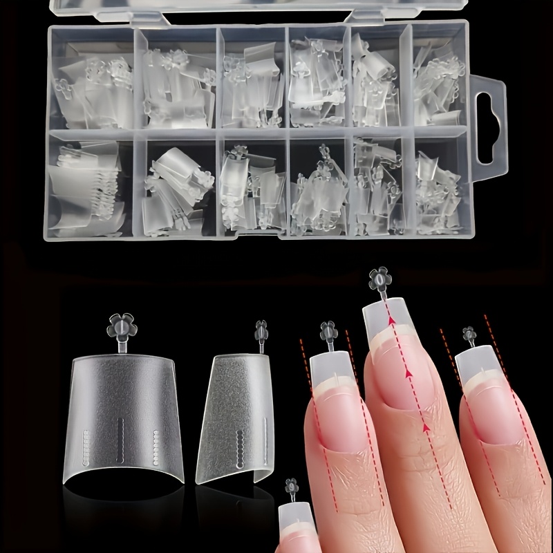 

Medium Stickers, 240pcs Of Soft Gel X Nail Stickers Square Matte Transparent Half-covered Acrylic Nail Stickers 12 Sizes Suitable For Nail Extension, Gel