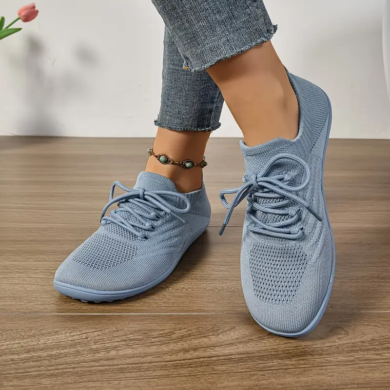 womens ultra light barefoot sneakers wide fit zero drop breathable knit for walking washable movement style details 6