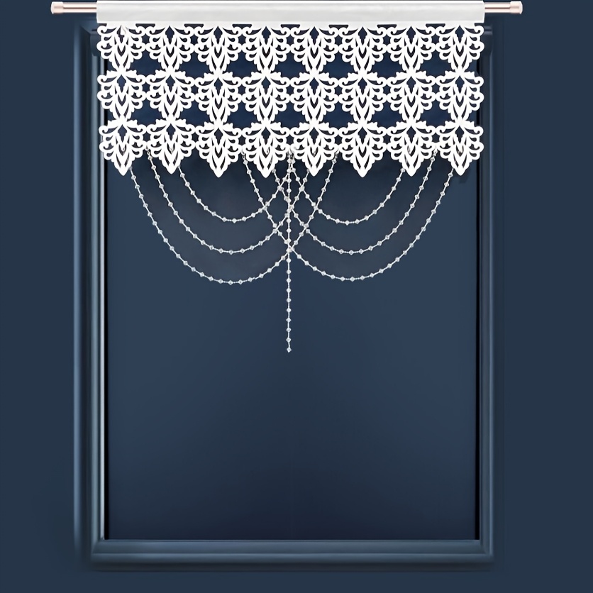1pc Decor Living Room Bedroom Multi-room Use Curtain Panel With Bead Decoration