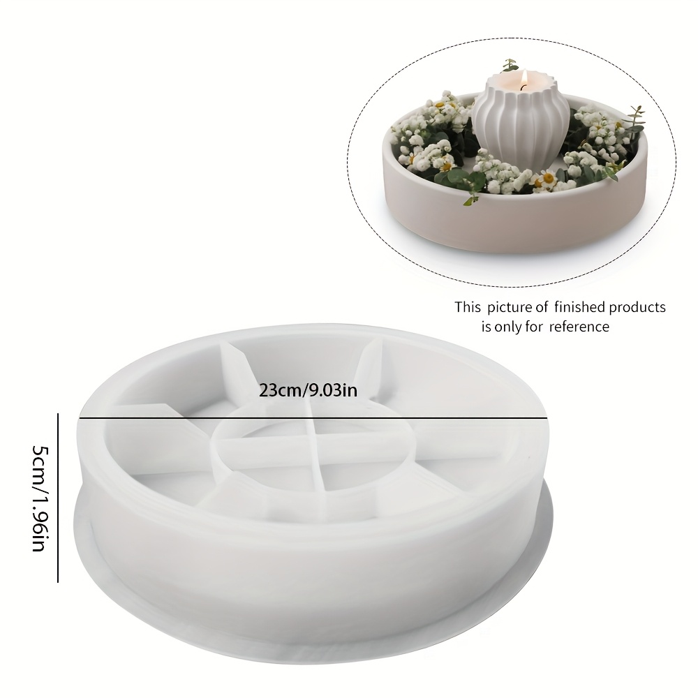 1 Large Round Silicone Mold With Deep Edges, Suitable For Casting Resin, Plaster, Or Concrete. This Silicone Tray Is Ideal For Art Projects And Home Decor